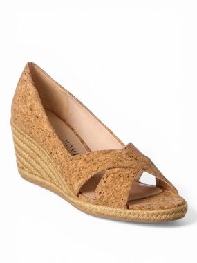 Jack Rogers Palmer Crisscross Open Toe Espadrille Cork Wedge Size 8M